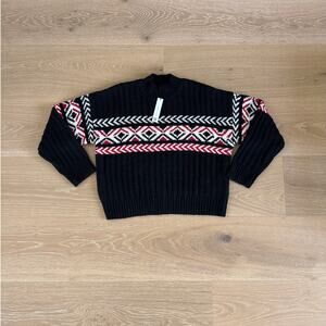 Sanctuary Sweater Intarsia Size XS Black Red White